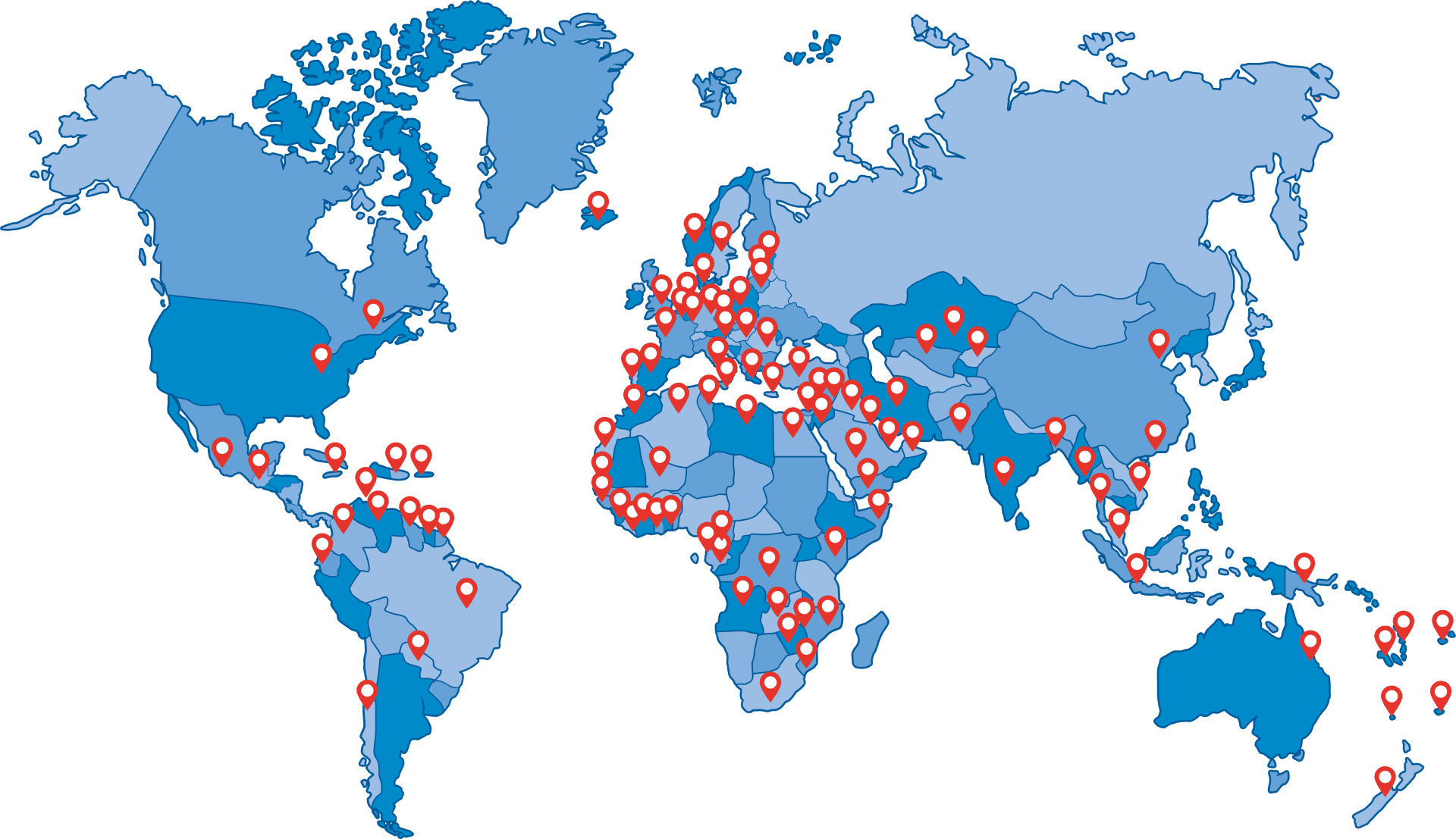 77 Lubricants global distribution map